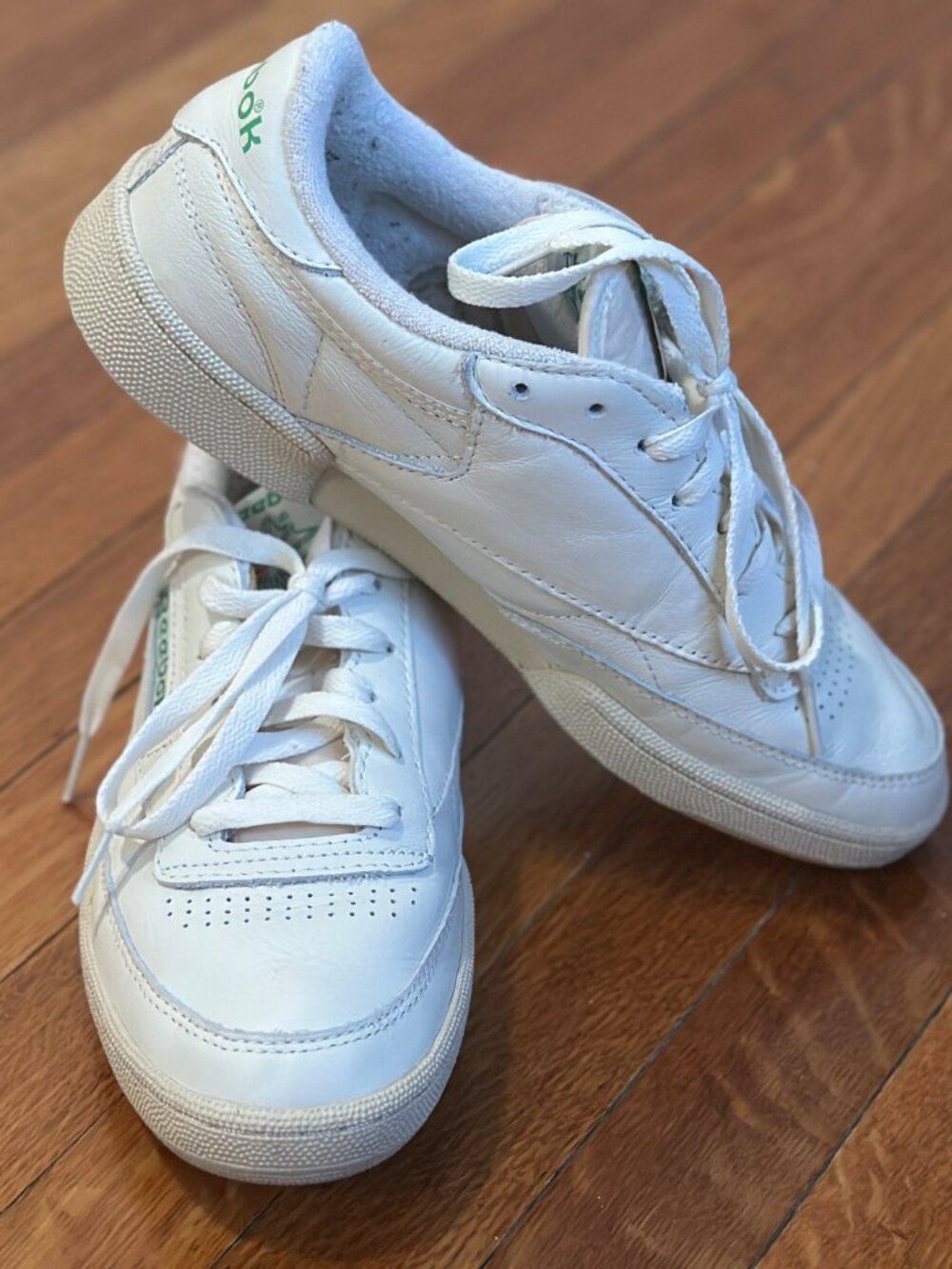 Reebok Club C 85 Vintage Mens 8.5 Chalk White Green Leather Sneakers
